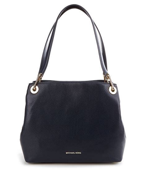 michael kors raven tote hell blau mit silber kette|mk raven shoulder bag.